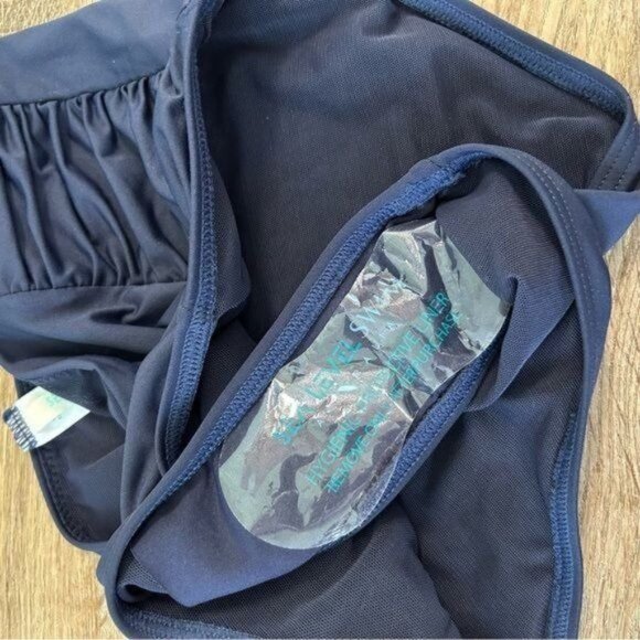 SEA LEVEL SWIM Australia High Waisted Ruched detail Bikini Bottoms Blue 4 NEW - Picture 8 of 10